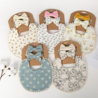 【CC】 Bibs with Headband Set for Kids 2 Layer Cotton Baby Saliva Babies Printed Burp Cloths Accessories