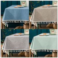 【LZ】♞❀  Cotton and linen cloth waterproof and oil disposable tea table is a rectangle Jes84