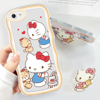 Volans เคสสำหรับ OPPO A58 4G A77 A78 4G พร้อมที่จับฟรีนิ่มแฟชั่นเคสโทรศัพท์หยัก Kity Cat การ์ตูนแมวกันกระแทกเคสโทรศัพท์มือถือป้องกันกล้องคลุมทั้งหมด