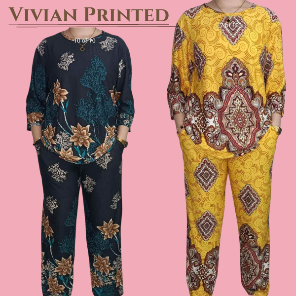 VIVIAN PRINTED PLUS SIZE TERNO muslim fashion | Lazada PH