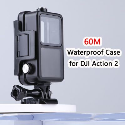 สำหรับ DJI Oo Action กล้อง2ตัวกล่องเคสกล้องกันน้ำสำหรับดำน้ำใต้น้ำ60ม. กล่องป้องกันตัวเครื่องสำหรับอุปกรณ์เสริม Action2 Dji