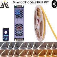 2700~·6500K CCT Dimmable COB Strip FOB LED Light Kit with Power Supply Mobile APP Control RA90 5mm 10mm LED Tape for House Decor