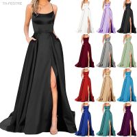 【hot】❀☊✥  Nipped Waist Split Prom Night Formal Evening Spaghetti Straps Wedding Vestidos