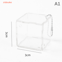 Zidouke พวงกุญแจอะคริลิคทรงลูกบาศก์โปร่งใส3D กระเป๋าพวงกุญแจแบบสร้างสรรค์แบบทำมืออุปกรณ์สร้อยคอเชือกสำหรับเป็นของขวัญของนักเรียน