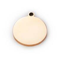 10pcslot diy outer hole round tag circle disc necklace celet accessories stainless steel engrave logo photo tags