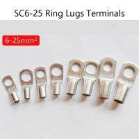 10Pcs Bolt Hole Tinned Copper Lugs Ring Battery Terminals  6/10/16m㎡ Cable Crimp Wire Connectors SC6-5/6/8 SC10-6/8 SC16-6 /8/10 Electrical Circuitry