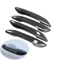 For Hyundai Elantra CN7 Avante i30 2021 2022 Carbon Fiber Chrome Car Door Handle Cover Decor Trim Sticker Styling Accessories