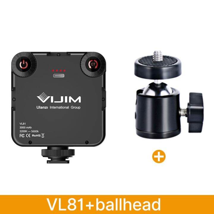 vijim-ไฟแฟลชวิดีโอ-led-vl81สำหรับกล้อง3200-5600k-850lm-6-5w-พร้อมไฟแฟลชมินิ-vlog-ขนาด3000mah-สำหรับการถ่ายภาพโคมไฟแผง