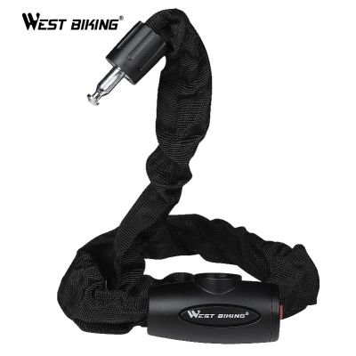 【YF】 WEST BIKING Bicycle Lock Steel Anti-theft 0.6M / 0.9M 1.2M Bike With 2 Keys Security Reinforced Chain