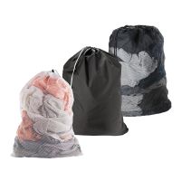 【YF】 Large Size Laundry Mesh Bag Solid Color Drawstring Anti-snagging Anti-deformation Clothes Washing 60x90cm