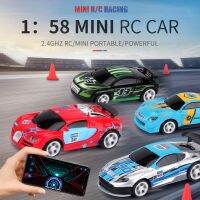 【CW】 2.4G Multiplayer 1/58 Mini RC Racing Cars APP Control Chargable Many Friend Play Together Remote Racer Cola Can Toys Vehicle