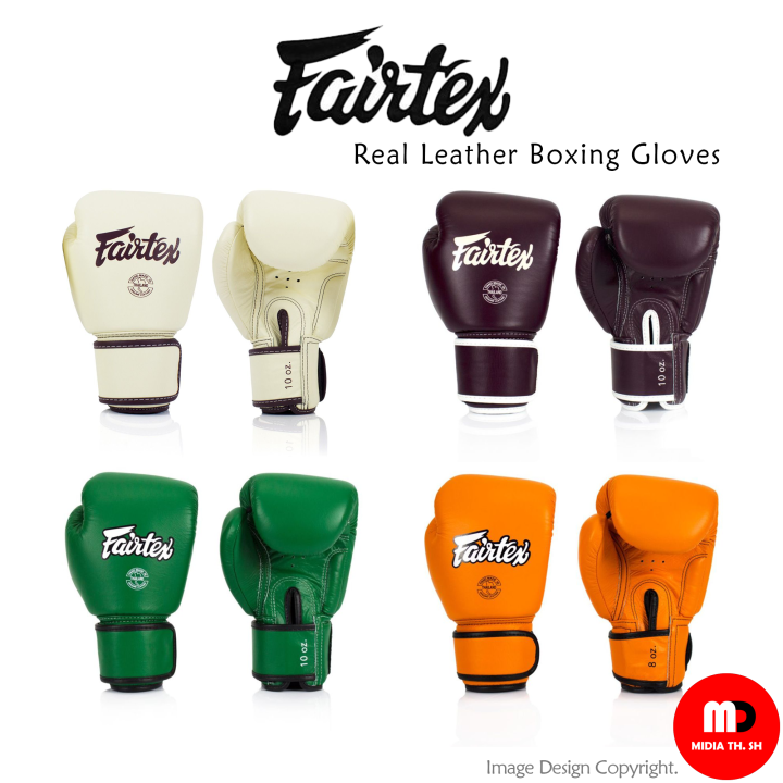 นวมชกมวยหนังแท้ Fairtex Boxing Gloves BGV16 Genuine Leather Size 10oz