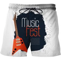 Mens Board Shorts Musical instrument guitar 3d Printed Mens Summer Shorts Man Clothing Shorts Oversize Pants Beach Swimsuit