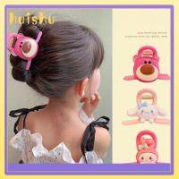 HUISHU 4Pcs เครื่องมือหางม้าที่มีประโยชน์ คว้าคลิปหนีบ มูลค่าสูงมาก ไม่ทำร้ายเส้นผม อุปกรณ์เสริมผม น่ารักน่ารักๆ การ์ตูนลายการ์ตูน คลิปหนีบผม สาวๆ