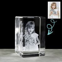 Customized Crystal Photo Frame 2D/3D Laser Engraving Best Gifts for Baby Father Mother Personalized Picture Valentines Day Gift