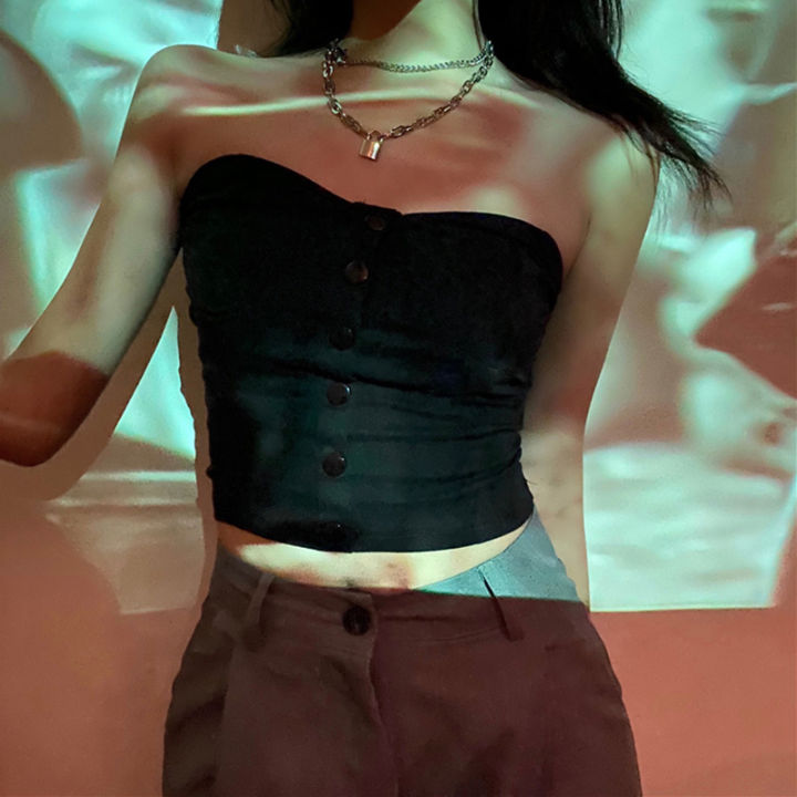 shenghao-เสื้อกล้ามผู้หญิงสีพื้นแขนกุดเข้ารูปสายเดี่ยวเซ็กซี่ฤดูร้อน