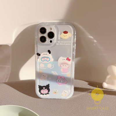 For เคสไอโฟน 14 Pro Max [Cute Diving Park Transparent] เคส Phone Case For iPhone 14 Pro Max Plus 13 12 11 For เคสไอโฟน11 Ins Korean Style Retro Classic Couple Shockproof Protective TPU Cover Shell