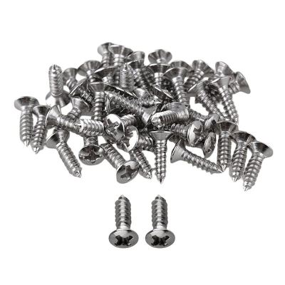 50x Guitar Bass Screws Parts for Scratchplates Pickguard, Silver