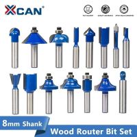 【DT】hot！ XCAN Router Bit Set 8mm Shank 15pcs Tungsten Carbide Wood Cutter Mill Trimming Straight Milling for Woodworking