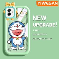 YIWESAN เคสสำหรับ Samsung A04 A04E M04 F04ลายการ์ตูนโดราเอมอนน่ารักสีสันสดใสเคสมือถือกันกระแทกแบบใสเลนส์กล้องถ่ายรูปแบบนิ่มสัตว์ประหลาดน้อยน่ารักเคสป้องกันซิลิโคนที่สร้างสรรค์