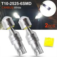 (Premium car)2ชิ้น T10 2525 6SMD Canbus หลอดไฟ LED 1200LM สีขาว6000K W5W 194 168รถลิ่มด้านข้างแสงป้ายทะเบียนแสงโดมหลอดไฟ