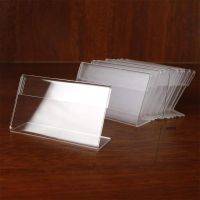 【CW】◘☌✎  10pcs Transparent Display Desk Sign Label Frame Price Tag Business Card Holders