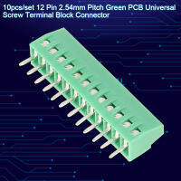 10 ชิ้นขั้วต่อเทอร์มินัลบล็อก 12 ขา 2.54 มม Pitch Mount Power Screw Terminal Block Connector 12 Pin PCB Screw Green Terminal Block Connector