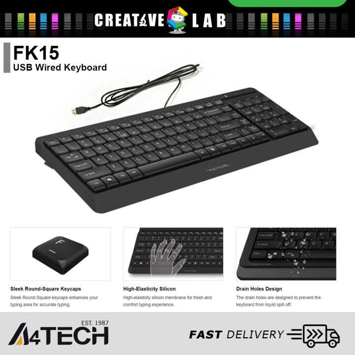 Original A4tech USB Wired Keyboard 2-SECTION COMPACT KEYBOARD (FK15 ...