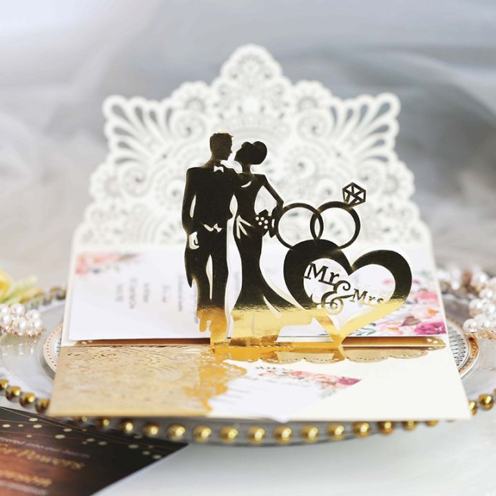 25-50pcs-laser-cut-bride-and-groom-wedding-invitations-card-3d-tri-fold-diamond-ring-greeting-card-wedding-party-favor-supplies
