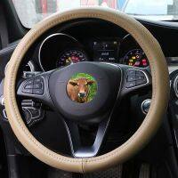 leather car steering wheel cover wavy lines design universal silica gel liner steering-wheel braid snake skin pattern