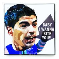 Luis Suarez #2 หลุยส์ ซัวเรซ Liverpool ลิเวอร์พูล รูปภาพ​ติด​ผนัง​ pop art พร้อมกรอบและที่แขวน ฟุตบอล​ กรอบรูป​​ รูปภาพ แต่งบ้าน รูปภาพ