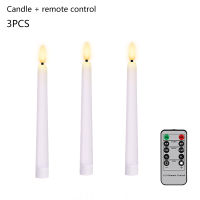 3D New Long Pole Candle Light Window Candle With Timer Remote Candlesticks And Sucker Christmas Birthday LED Taper Candles Decor