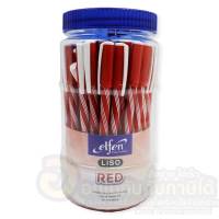 ปากกา Elfen Liso Red ปากกาแดง ปากกาลูกลื่น หมึกแดง ขนาด 0.5mm. บรรจุ 50 ด้าม/กระปุก พร้อมส่ง