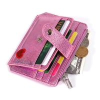 Sequins Credit Card Holder Crystal Color Multi Card Slim Wallet Mini Cute Laser Heart Girl Student Bus ID Card Case Cardholder