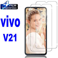 4ชิ้น HD กระจกนิรภัยสำหรับ Vivo V21 V21e V21s 5กรัม Y72 Y76 5กรัม 3e 1s 2 3 3s 0ป้องกันหน้าจอฟิล์มแก้ว