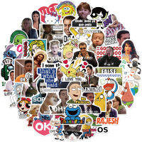 TM 50ชิ้น/เซ็ต Creative Meme Theme Funny Emoji รูปแบบ PVC กันน้ำ Graffiti ตกแต่งสำหรับแล็ปท็อปถ้วยน้ำหมวกนิรภัยรถจักรยานยนต์รถจักรยานยนต์กีต้าร์สเก็ตบอร์ดตกแต่ง