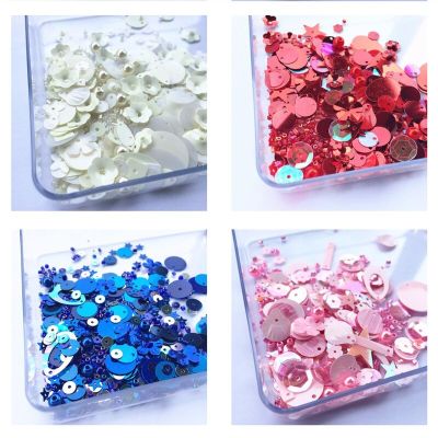 15g/bag Beads 2mm Pearl 6mm Sequin Flat Round PVC Shaped Loose Sequins for Crafts Paillette Sewing Decoration DIY Accessory Lentejuelas