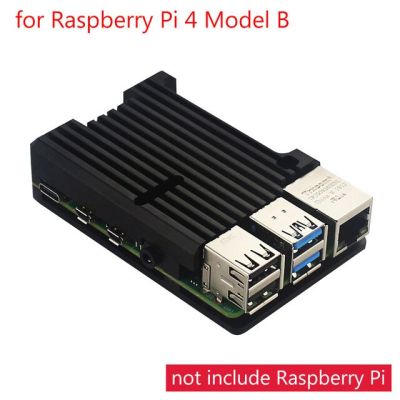 【♘COD Free Cas♘】 fuchijin77 Raspberry Pi 4เคสอลูมิเนียมเกราะกล่องดำ Cnc สำหรับ Raspberry Pi 4 Model B