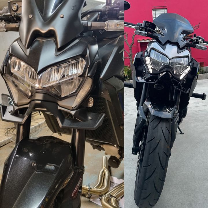 สปอยเลอร์หน้ารถจักรยานยนต์-z900หน้ากากสำหรับคาวาซากิปีกตามหลักอากาศพลศาสตร์2020-2021-2022-2023-z-900อุปกรณ์เสริมคาร์บอนไฟเบอร์