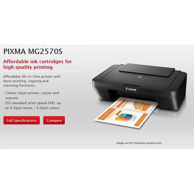 Canon Printer MG2570s Inkjet Cartridge catridge cetak pindai salin mg