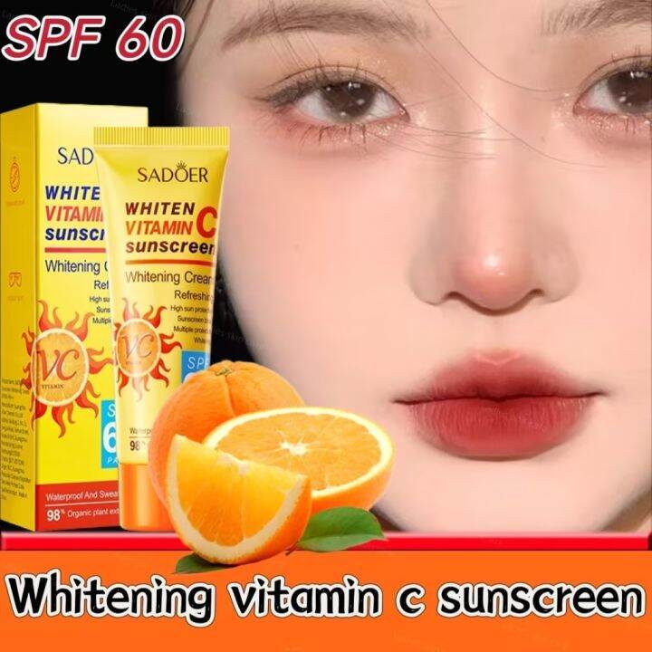 SADOER Sunscreen SPF60+++ Vitamin C Refreshing Texture Brightening for