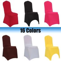 【lz】◄☇  Wedding Chair Covers Spandex Stretch Slipcover Spandex Reutilizável para Restaurante Banquete Hotel Dining Party Universal Chair Cover