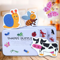 3D Wooden Puzzle Jigsaw Toys For Children Tangram Cartoon Animals Kids Cognitive Jigsaw Baby Early Educational Toy Game Dropship