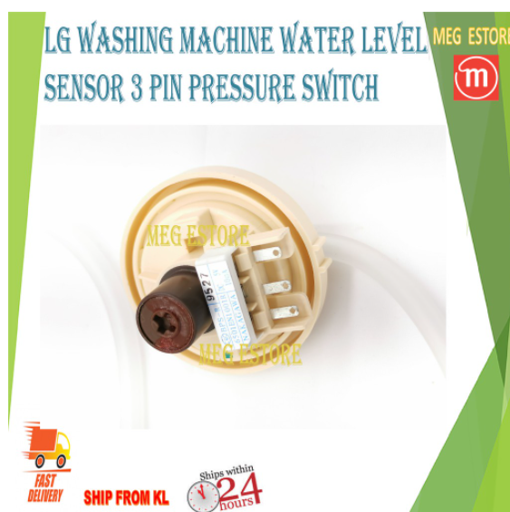 LG SAMSUNG WASHING MACHINE PRESSURE SWITCH WATER LEVEL SENSOR WITH HOSE 3 PIN 6501EA1001C