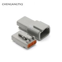 2 Sets 3 Pin Deutsch Auto DTM Wire Connector Waterproof Female Male Grey Socket Plug DTM06 3S DTM04 3P ATM04 3P ATM06 3S