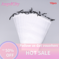 ?AngelCity ถุงเก็บร่ม10ชิ้นถุงหูรูดด้านโปร่งแสงสำหรับปากกระเป๋าเก็บของ