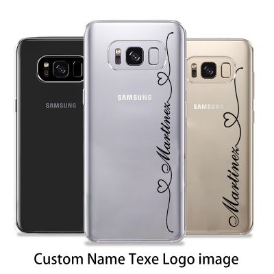 （shine electron）เคสซัมซุงชื่อที่กำหนดเองสำหรับ Samsung Galaxy S7 S8 S9บวก Note8 S10 9 10 S20 S10e A50ความรักของขวัญสำหรับเด็กผู้หญิงผู้ชายเคสโปร่งใส