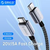 ORICO 100W PD Kabel USB C 5A Kabel Pengisi Daya Cepat Tipe C Nilon Kepang untuk MacBook Pro iPad Pro Air Ponsel Laptop Samsung Galaxy