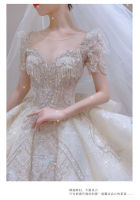 ชุด Wedding Dress Lace Maxi Dress French Style Wedding Dress Texture H899 ชุด แต่งงาน