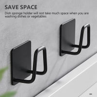 4pcslot Stainless Steel Sink Sponges Holder Self Adhesive Drain Drying Rack Kitchen Wall Hooks Accessories Storage Organizer